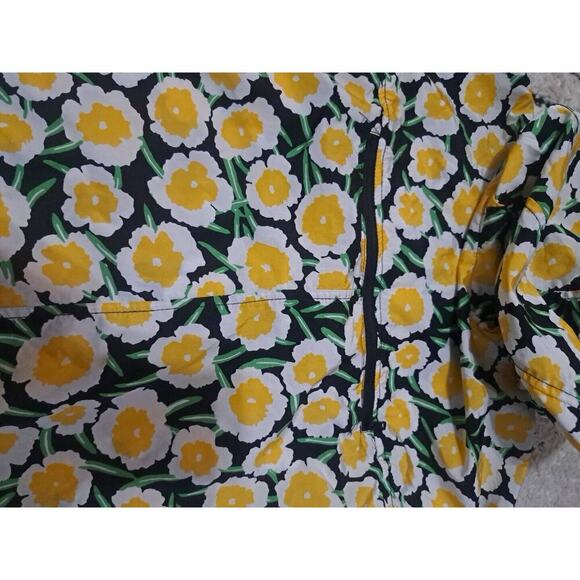 Diane Von Futstenburg Nylon Packable Yellow Poppy Vest Windbreaker Hoodie Small - Picture 5 of 5